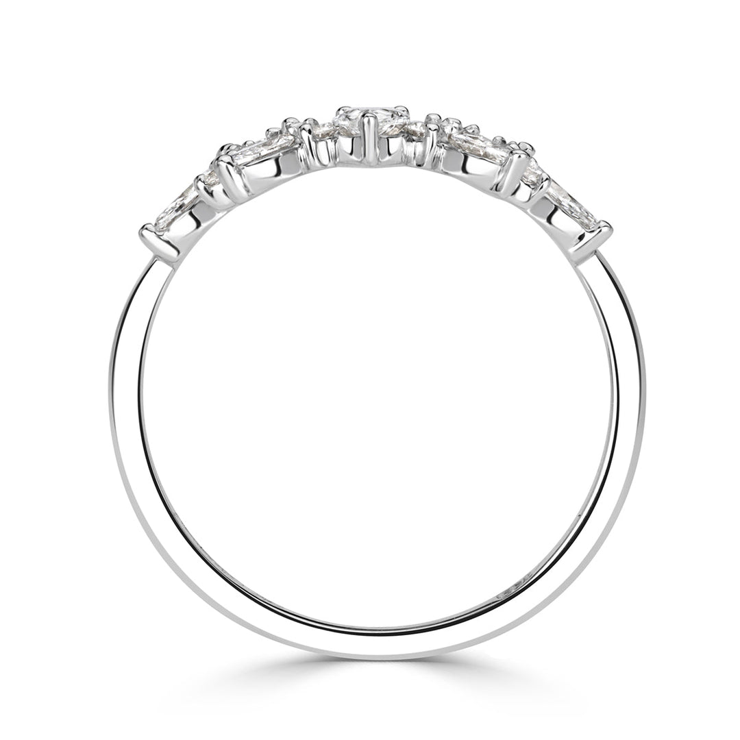 0.46ct Lab Diamond Starburst Curve Band in 18k White Gold