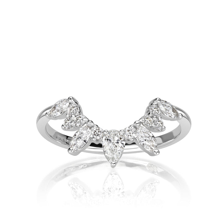 0.46ct Lab Diamond Starburst Curve Band in Platinum