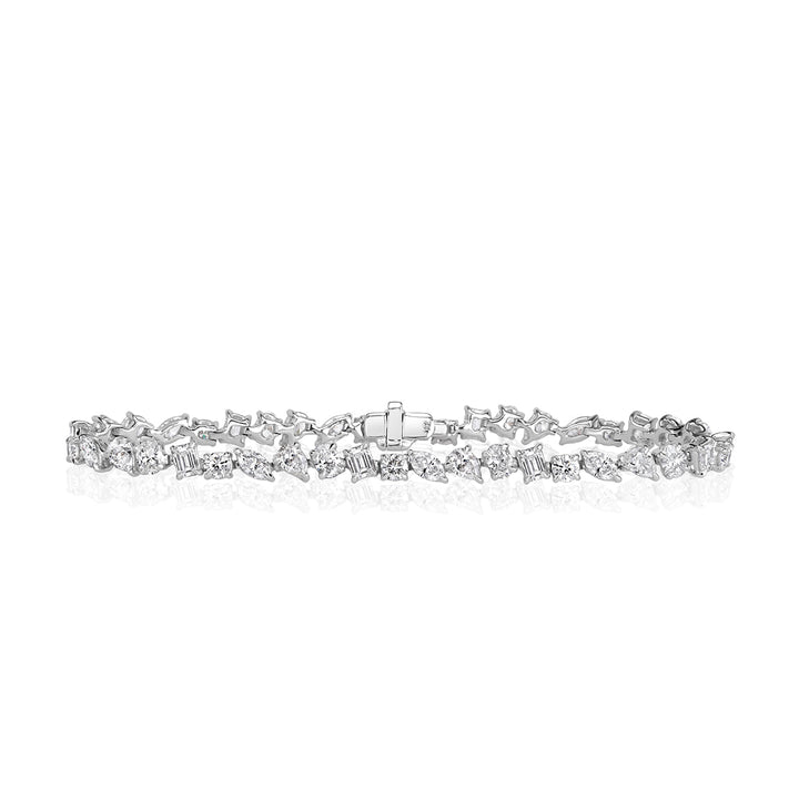 6.85ct Fancy Shape Lab Diamond Tennis Bracelet in 18k White Gold