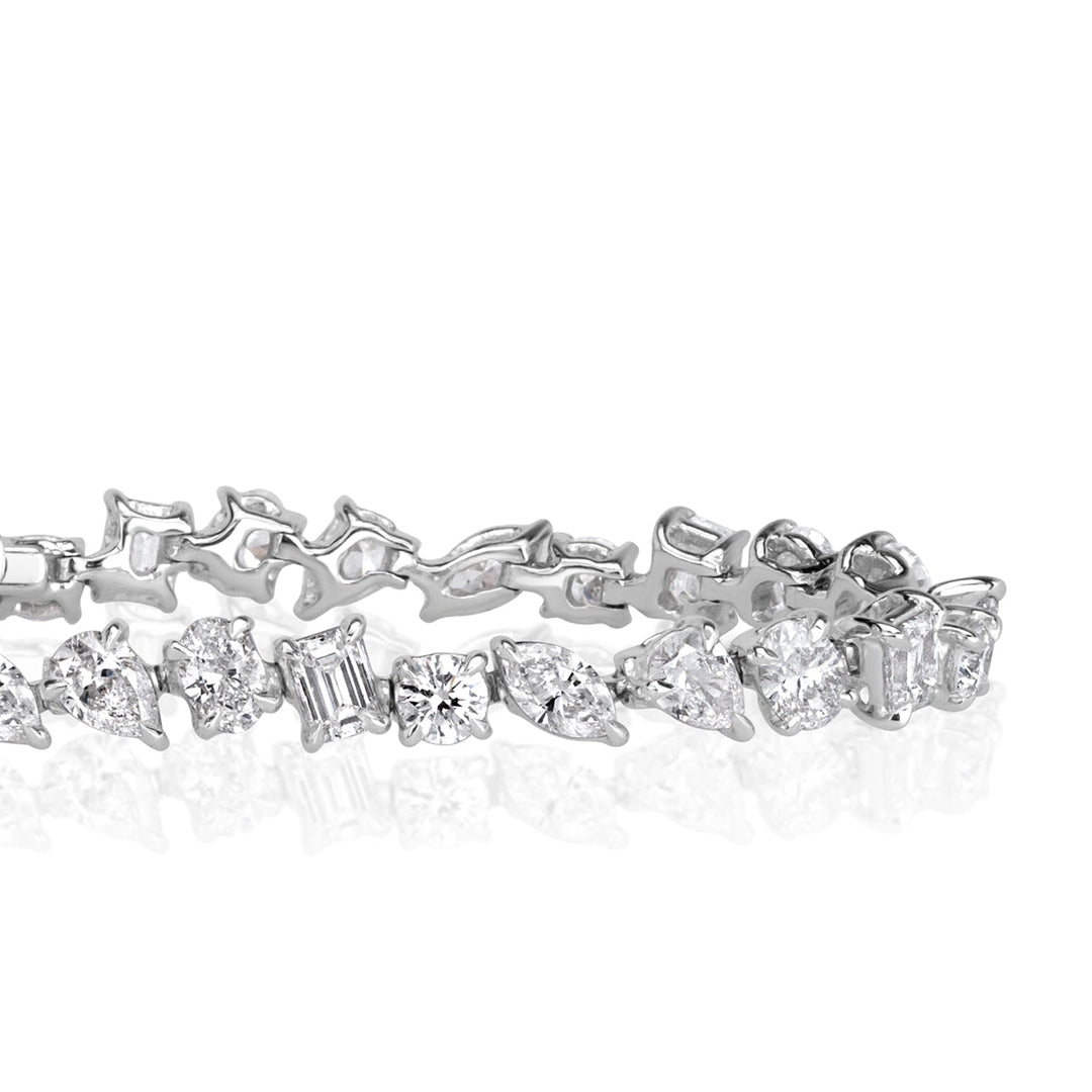 6.85ct Fancy Shape Lab Diamond Tennis Bracelet in 18k White Gold