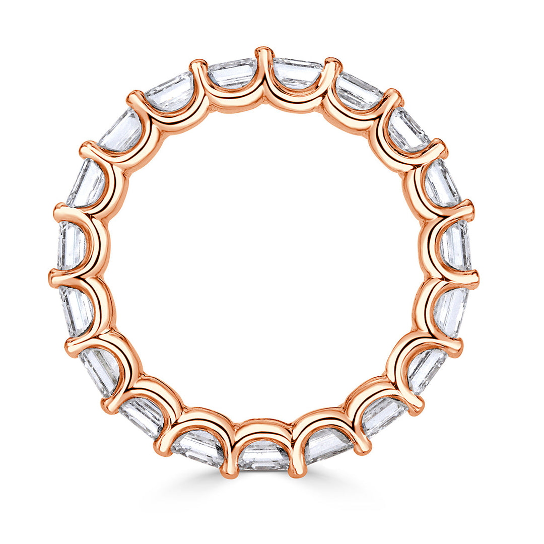 3.65ct Asscher Cut Lab Diamond Eternity Band in 18k Rose Gold