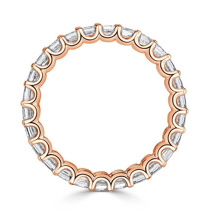 2.50ct Asscher Cut Lab Diamond Eternity Band in 18k Rose Gold