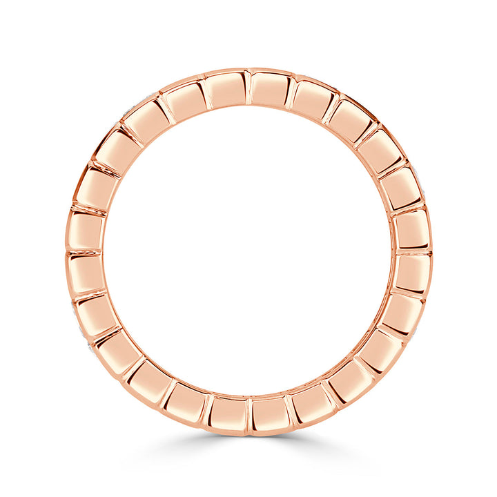 3.20ct Asscher Cut Lab Diamond Eternity Band in 18k Rose Gold