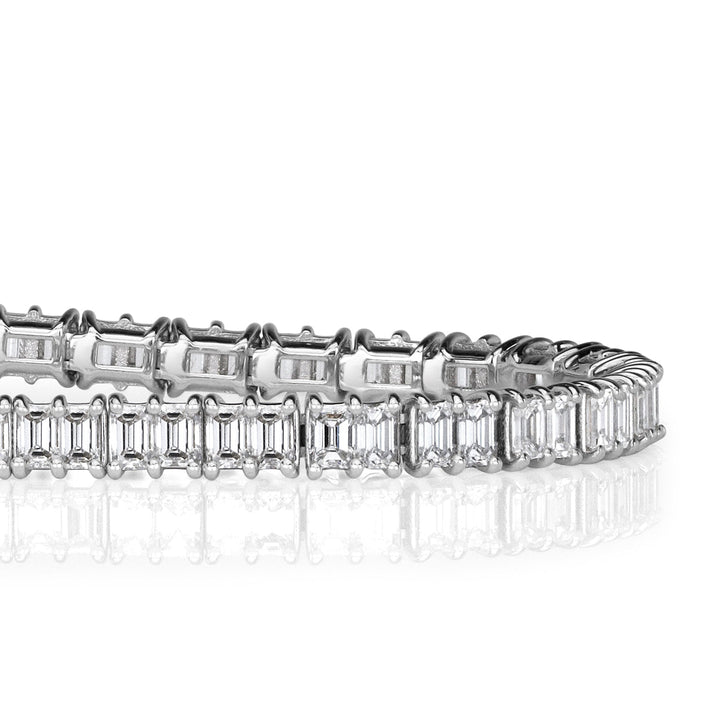 4.61ct Emerald Cut Lab Diamond Tennis Bracelet in 18k White Gold