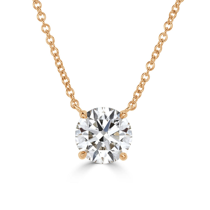 2.17ct Round Brilliant Cut Lab Diamond Pendant in 18k Yellow Gold