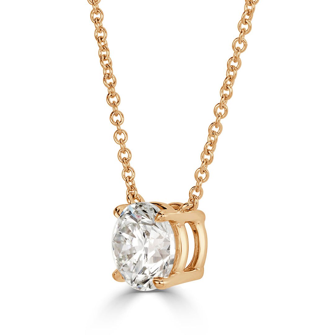 2.17ct Round Brilliant Cut Lab Diamond Pendant in 18k Yellow Gold