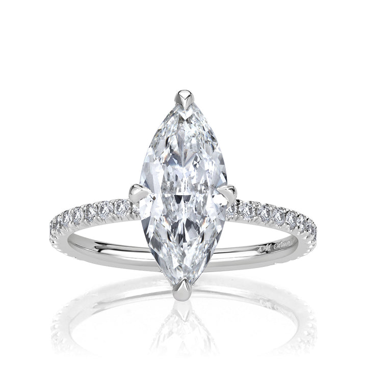 2.58ct Marquise Cut Lab Diamond Engagement Ring