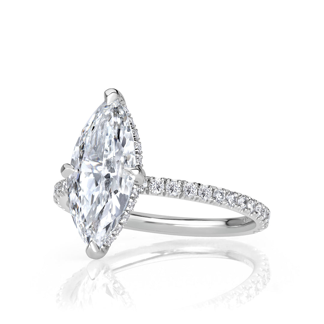 2.58ct Marquise Cut Lab Diamond Engagement Ring