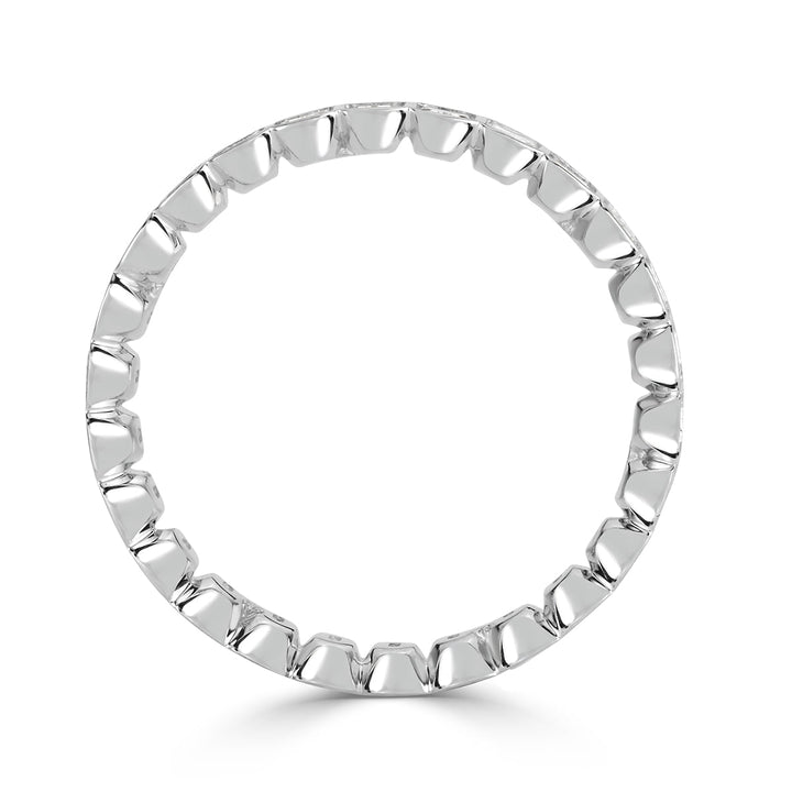 2.01ct Emerald Cut Lab Diamond Bezel Set Eternity Band in 18k White Gold