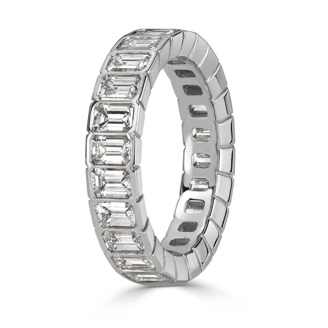 3.36ct Emerald Cut Lab Diamond Eternity Band in 18k White Gold