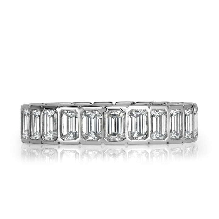 3.36ct Emerald Cut Lab Diamond Eternity Band in Platinum