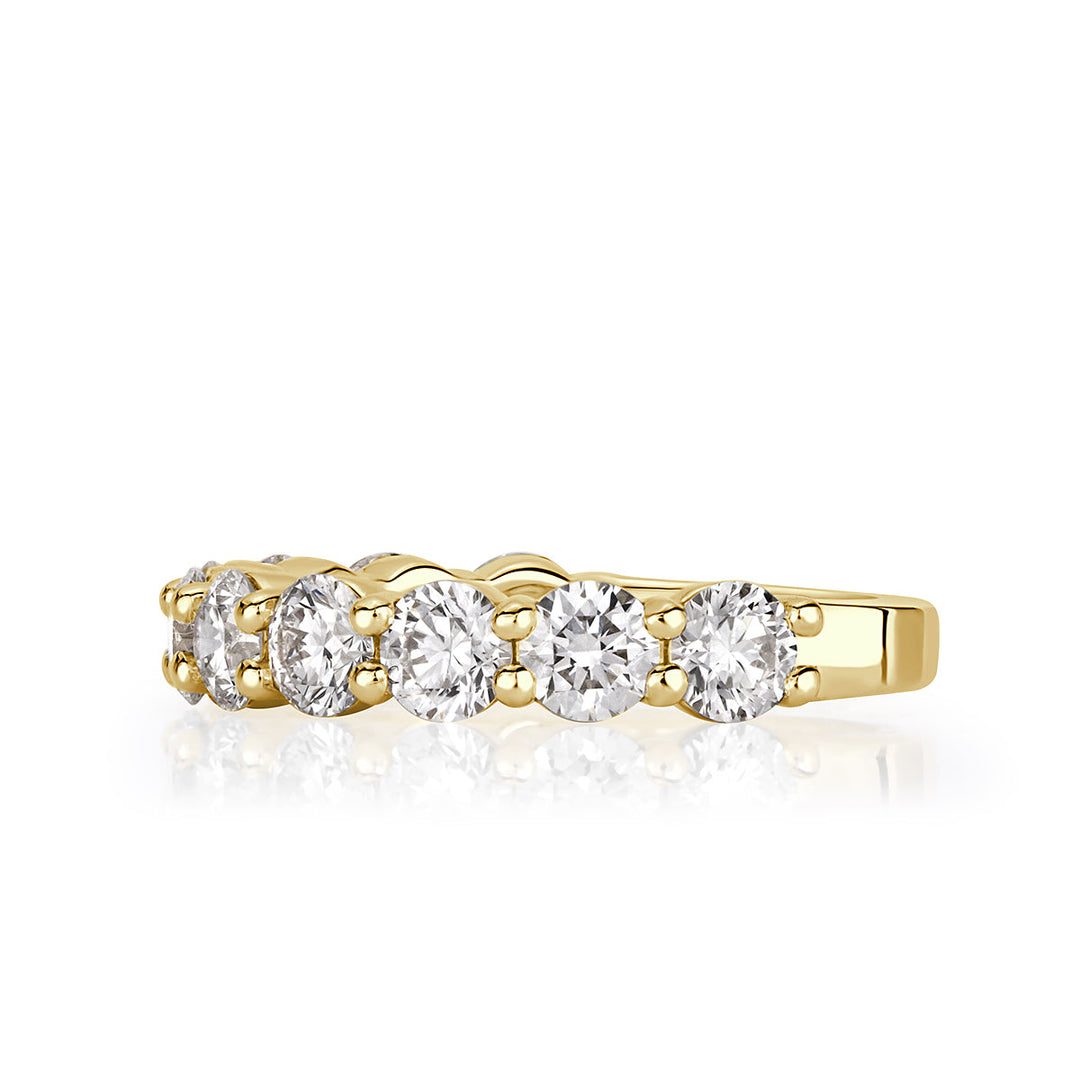 2.00ct Round Brilliant Cut Lab Diamond Wedding Band in 18k Yellow Gold