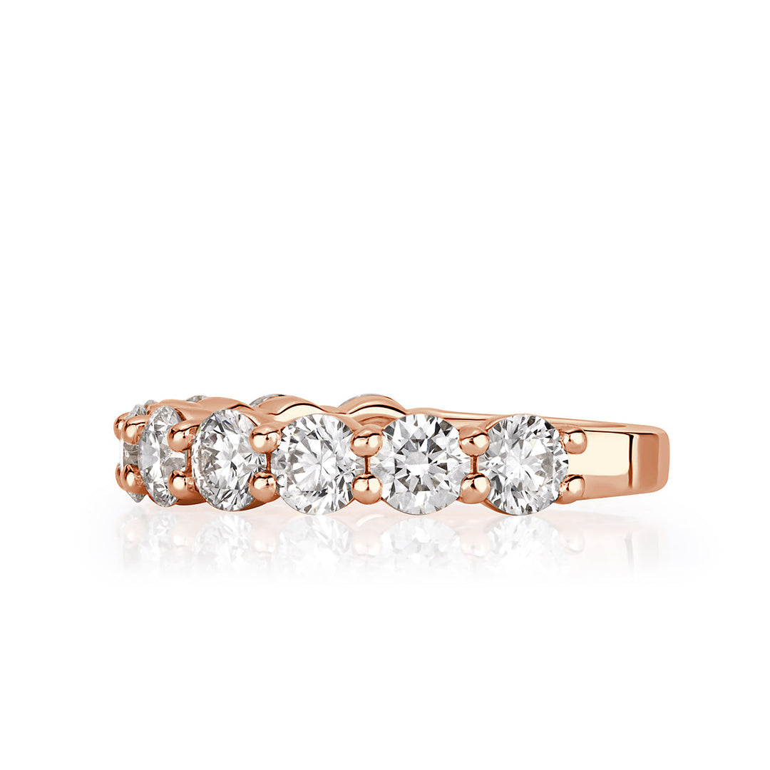 2.00ct Round Brilliant Cut Lab Diamond Wedding Band in 18k Rose Gold