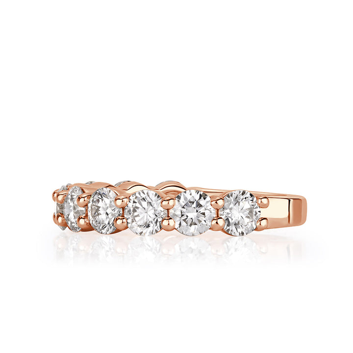 2.00ct Round Brilliant Cut Lab Diamond Wedding Band in 18k Rose Gold