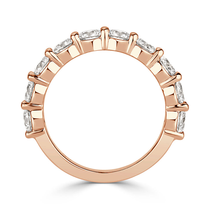 2.00ct Round Brilliant Cut Lab Diamond Wedding Band in 18k Rose Gold