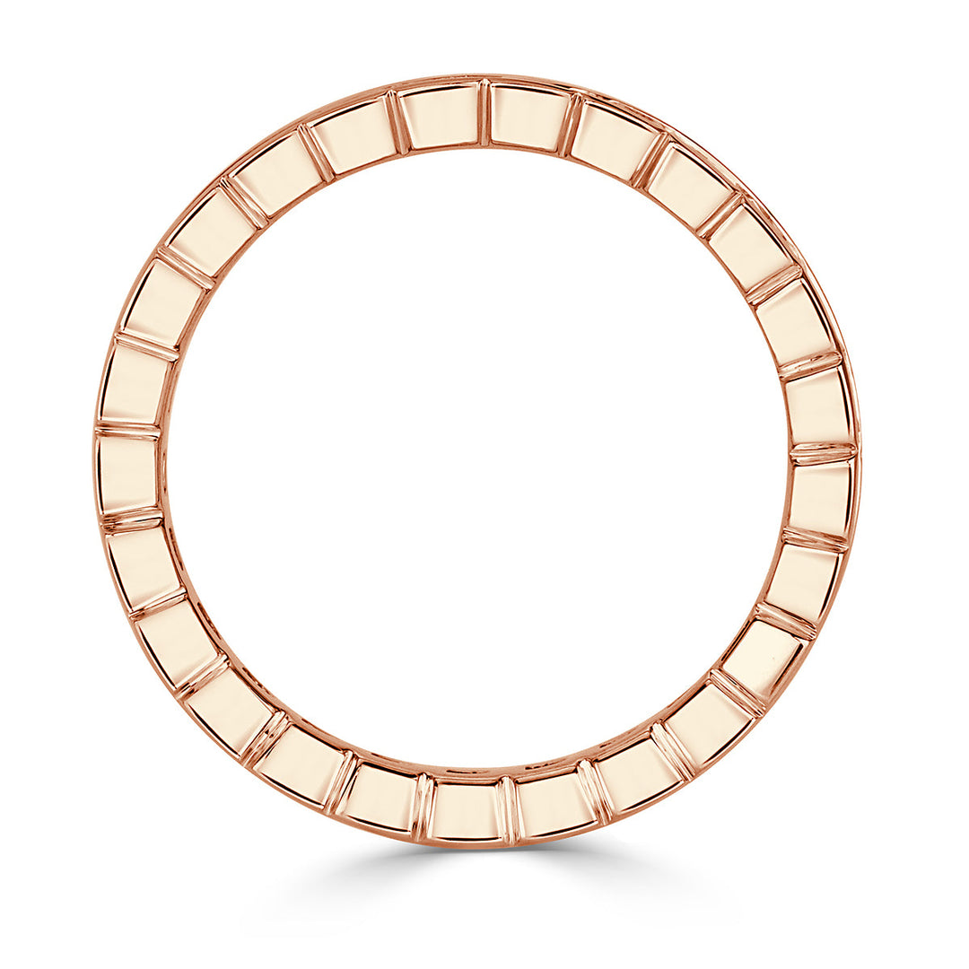 2.20ct Asscher Cut Lab Diamond Eternity Band in 18k Rose Gold