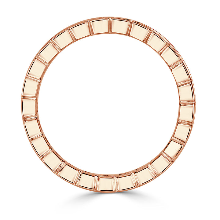 2.20ct Asscher Cut Lab Diamond Eternity Band in 18k Rose Gold