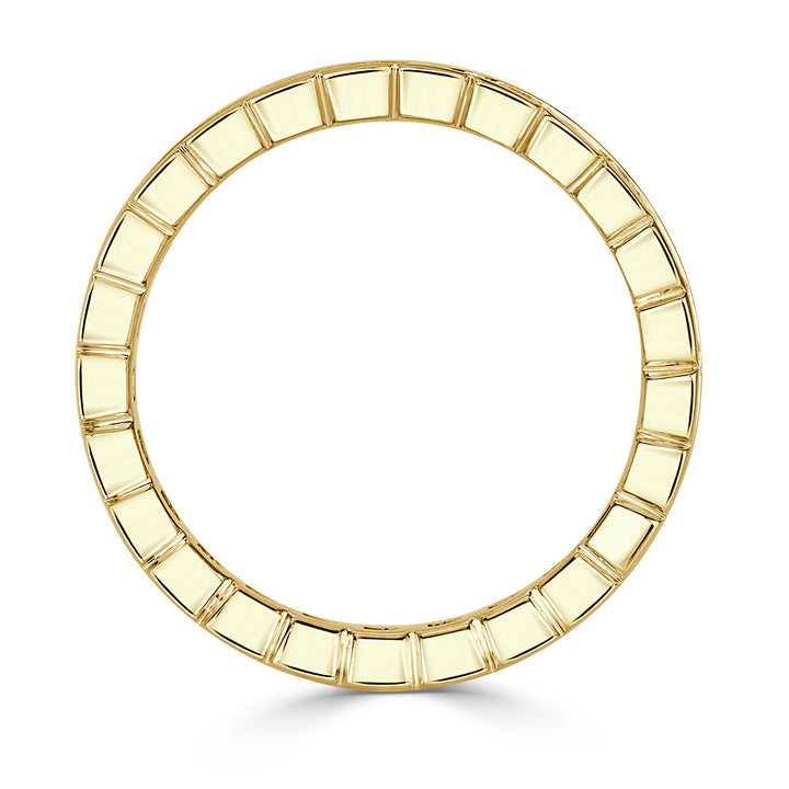 2.20ct Asscher Cut Lab Diamond Eternity Band in 18k Yellow Gold