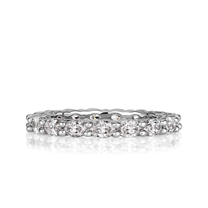 1.50ct Oval Cut Lab Diamond Eternity Band in Platinum