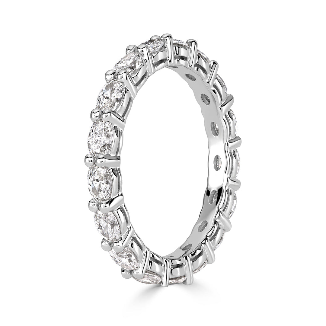 1.50ct Oval Cut Lab Diamond Eternity Band in Platinum