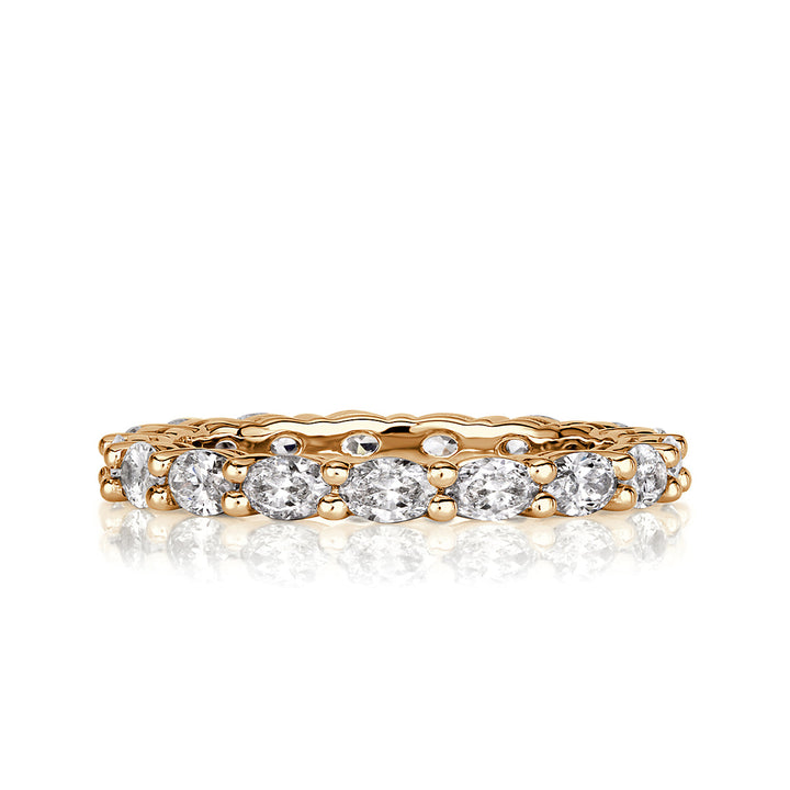 1.50ct Oval Cut Lab Diamond Eternity Band in 18k Champagne Yellow Gold