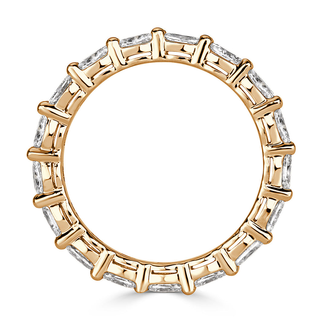 1.50ct Oval Cut Lab Diamond Eternity Band in 18k Champagne Yellow Gold