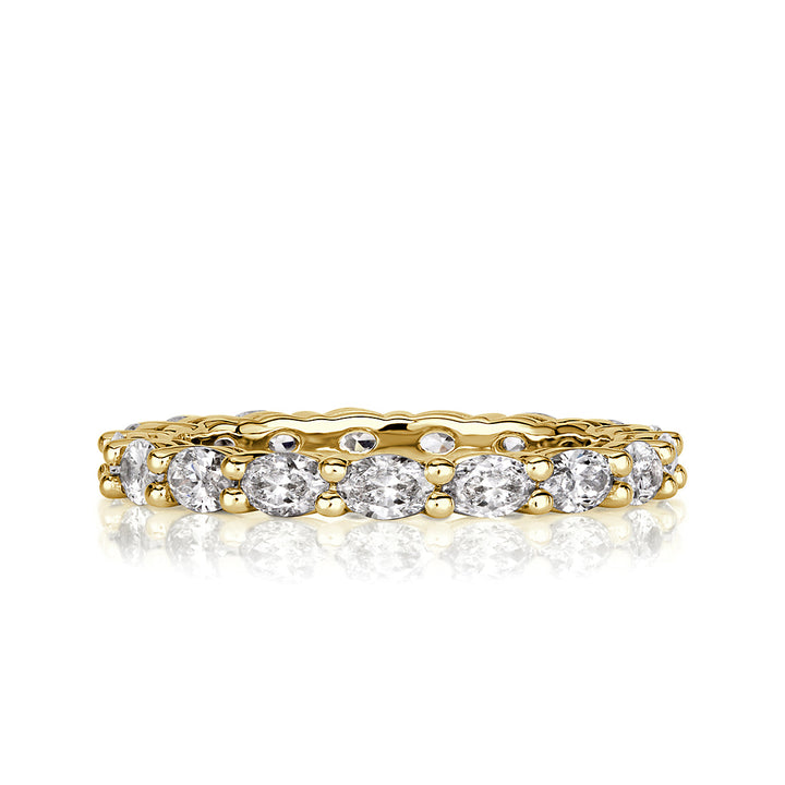 1.50ct Oval Cut Lab Diamond Eternity Band in 18k Yellow Gold