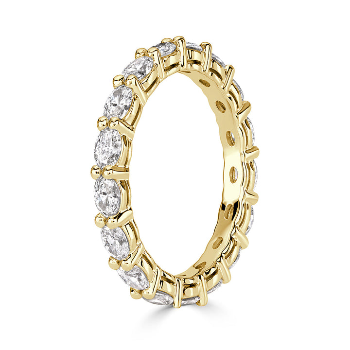 1.50ct Oval Cut Lab Diamond Eternity Band in 18k Yellow Gold