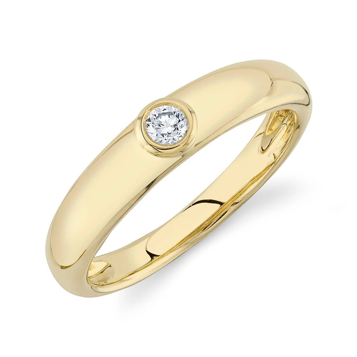 0.10ct Round Brilliant Cut Bezel Lab Diamond Band in 14k Yellow Gold