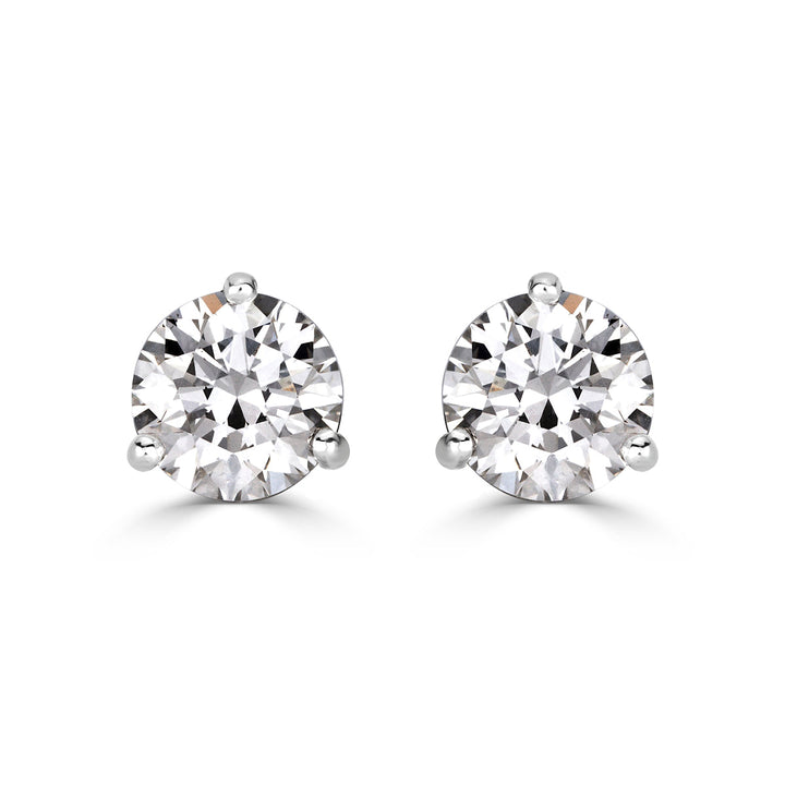 2.00ct Round Brilliant Cut Lab Diamond Stud Earrings in Platinum