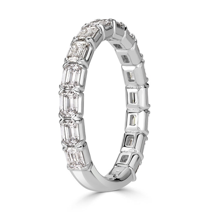 1.50ct Emerald Cut Lab Diamond Wedding Band in Platinum