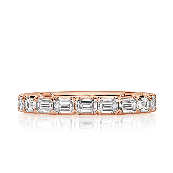 1.50ct Emerald Cut Lab Diamond Wedding Band in 18k Rose Gold