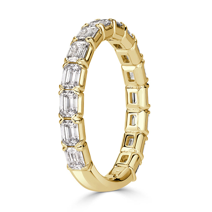 1.50ct Emerald Cut Lab Diamond Wedding Band in 18k Yellow Gold