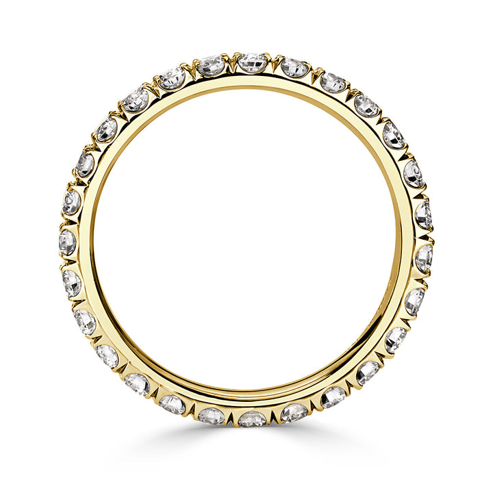 1.28ct Round Brilliant Cut Lab Diamond Eternity Band in 18k Yellow Gold