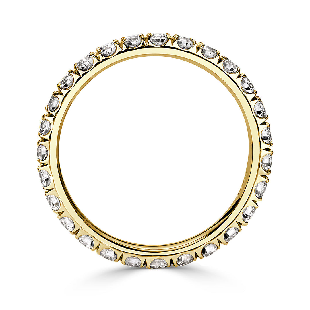 1.28ct Round Brilliant Cut Lab Diamond Eternity Band in 18k Yellow Gold