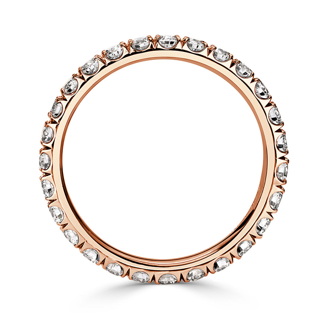 1.28ct Round Brilliant Cut Lab Diamond Eternity Band in 18k Rose Gold