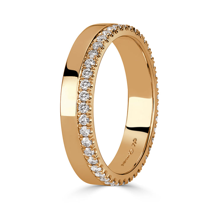 0.48ct Round Brilliant Cut Lab Diamond Eternity Band in 18k Champagne Yellow Gold