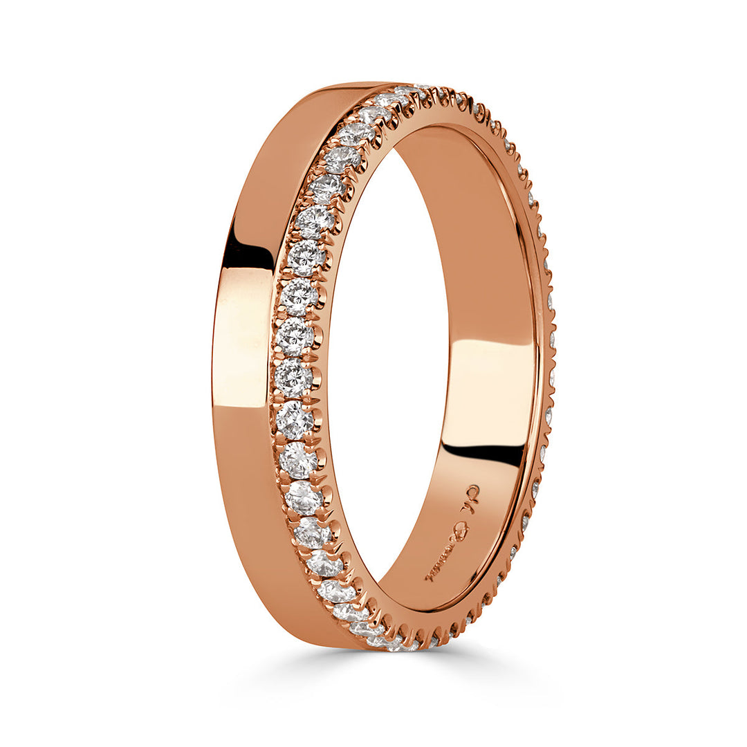 0.48ct Round Brilliant Cut Lab Diamond Eternity Band in 18k Rose Gold