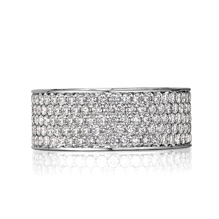 3.85ct Round Brilliant Cut Lab Diamond Eternity Band in 18k White Gold