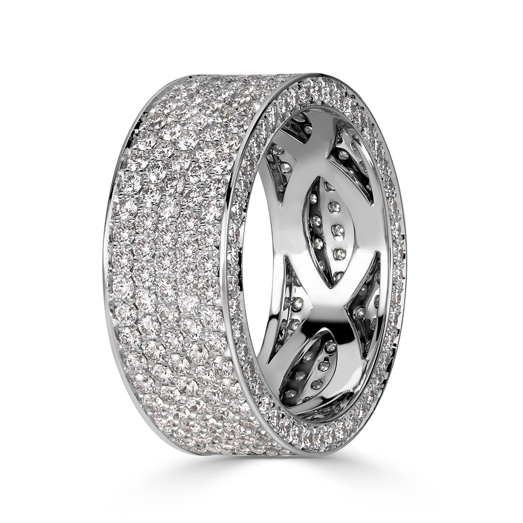 3.85ct Round Brilliant Cut Lab Diamond Eternity Band in Platinum