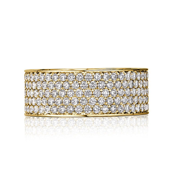 3.85ct Round Brilliant Cut Lab Diamond Eternity Band in 18k Yellow Gold