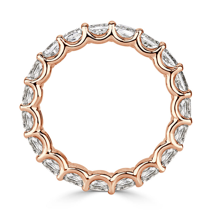 3.40ct Cushion Cut Lab Diamond Eternity Band in 18k Rose Gold