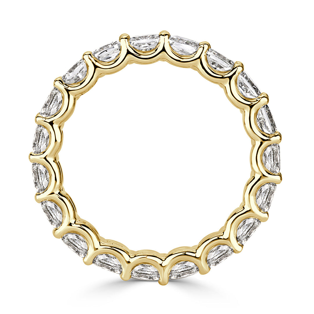 3.40ct Cushion Cut Lab Diamond Eternity Band in 18k Yellow Gold