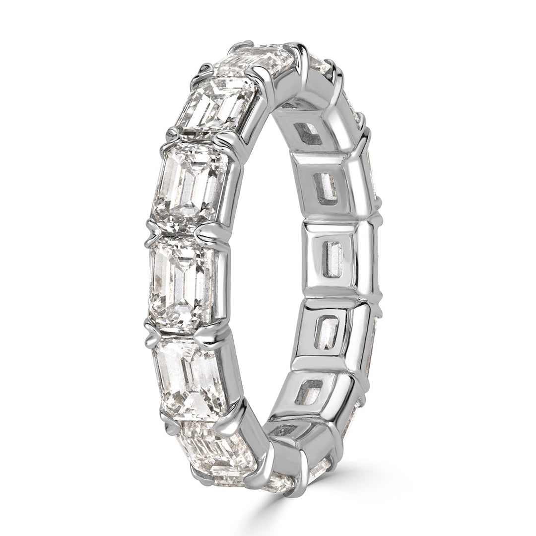 2.54ct Emerald Cut Lab Diamond Eternity Band in Platinum