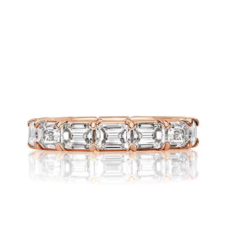 2.54ct Emerald Cut Lab Diamond Eternity Band in 18k Rose Gold