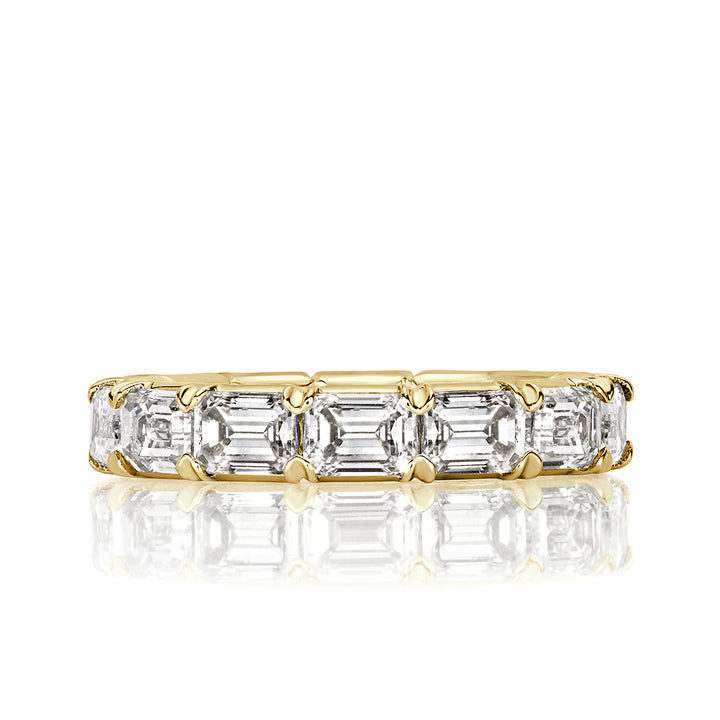 2.54ct Emerald Cut Lab Diamond Eternity Band in 18k Yellow Gold