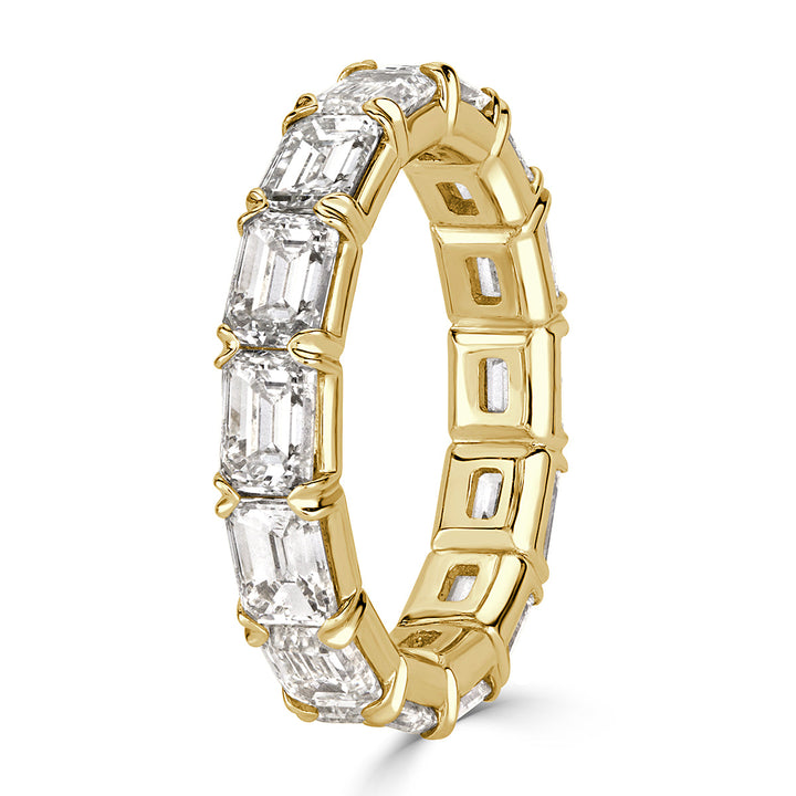 2.54ct Emerald Cut Lab Diamond Eternity Band in 18k Yellow Gold