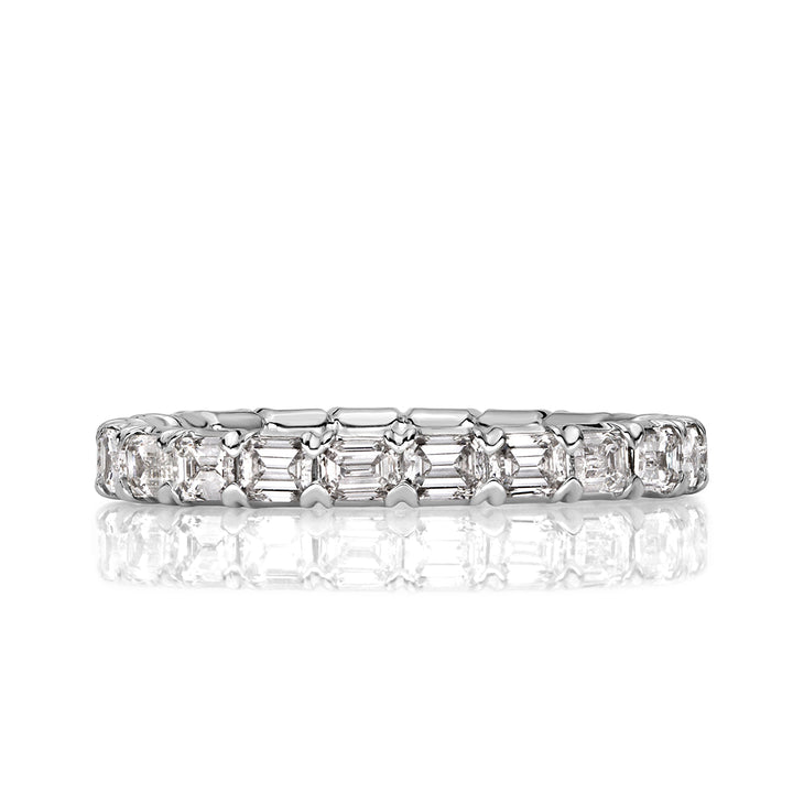 1.13ct Emerald Cut Lab Diamond Eternity Band in Platinum