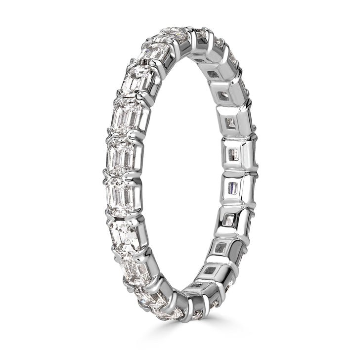 1.13ct Emerald Cut Lab Diamond Eternity Band in Platinum