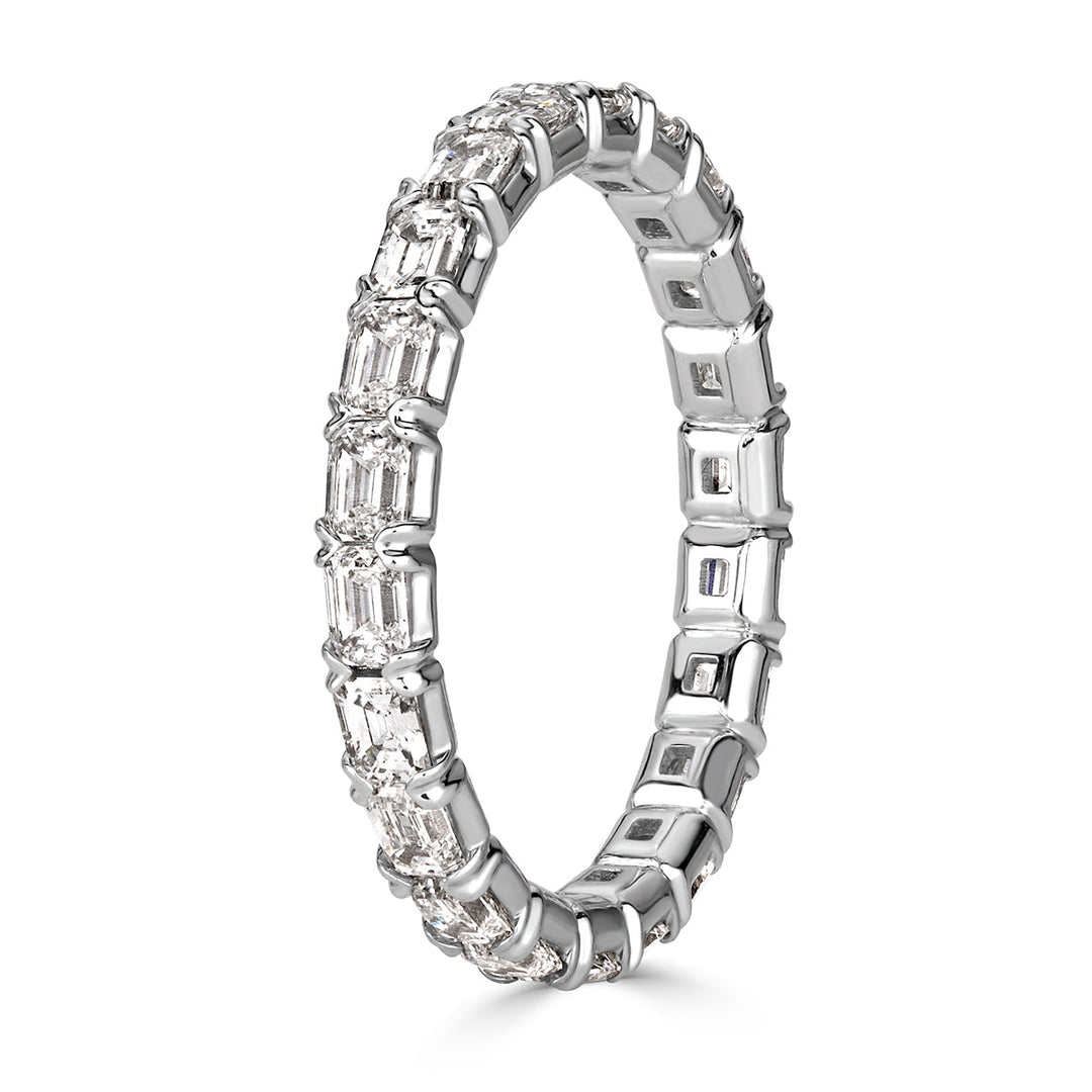 1.13ct Emerald Cut Lab Diamond Eternity Band in 18k White Gold